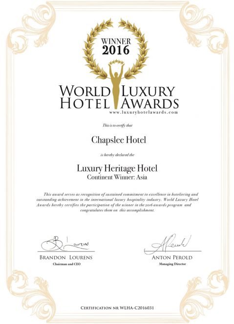 World Luxury Hotel Awards 2016